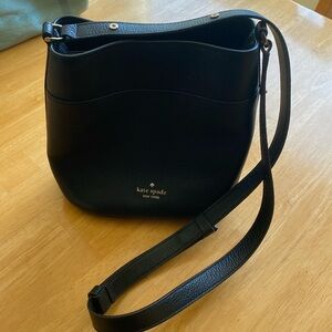 Black bucket style Kate spade crossbody purse